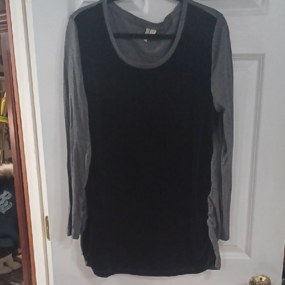 Cato Black Fitted Tunic Long Sleeve Top